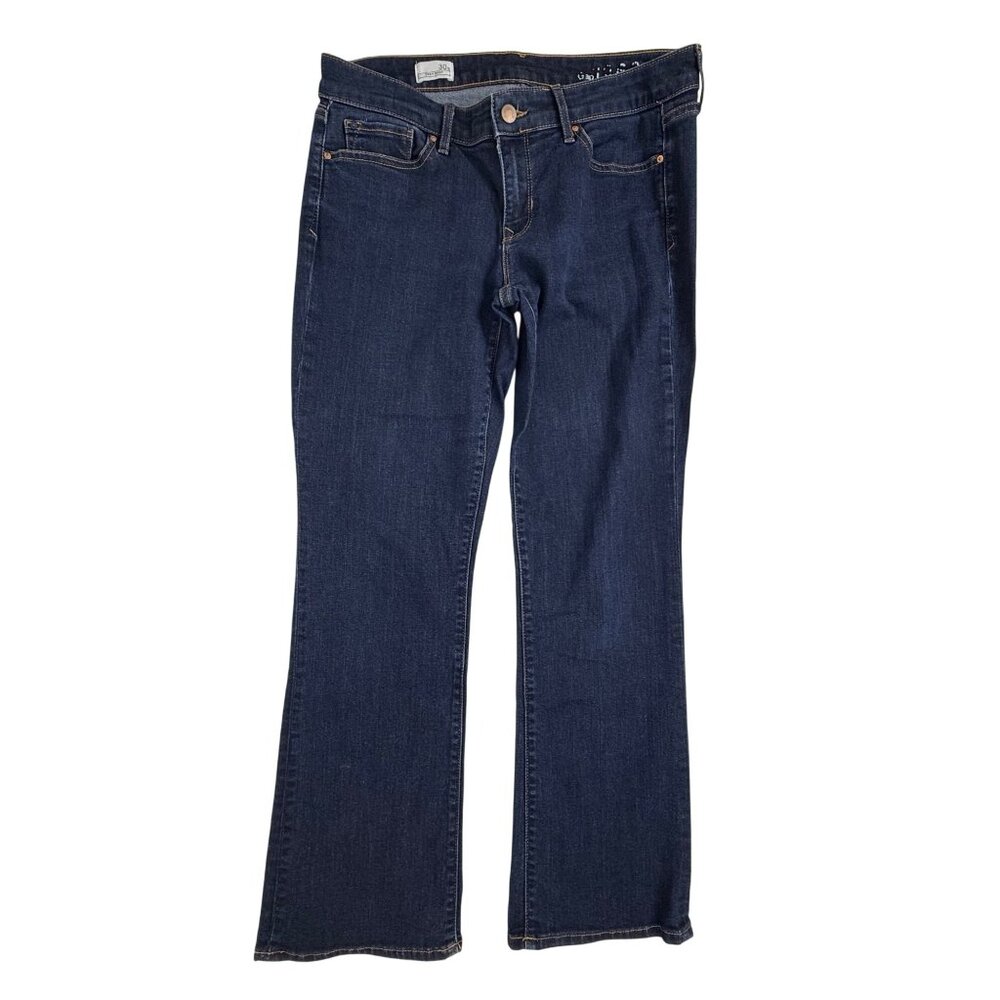 Gap 1969 Women's Sexy Bootcut Dark-Wash Jeans Size 30 Short Stretch Denim